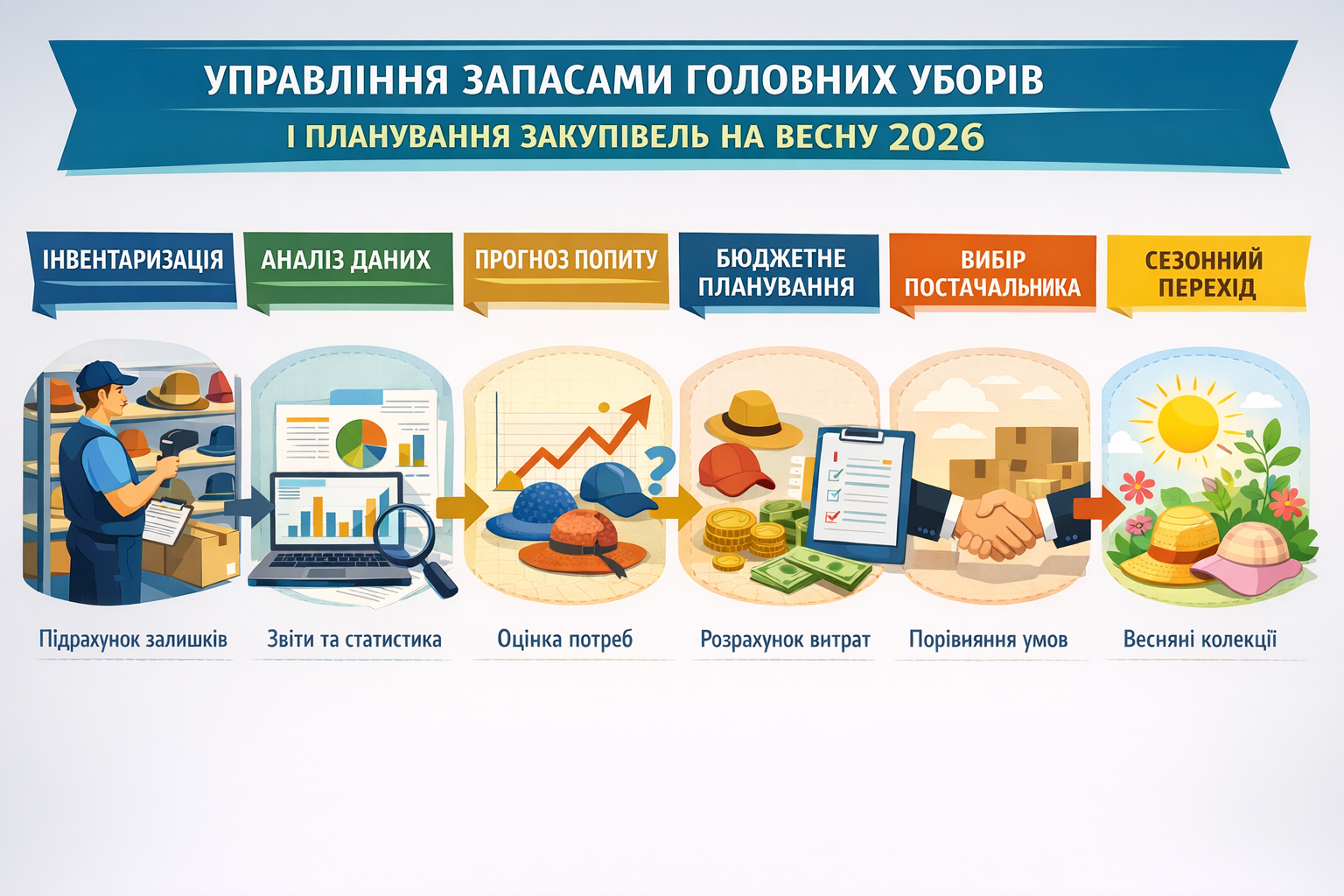 Інвентаризація залишків шапок та планування закупівель на весну 2026 - бізнес-гайд
