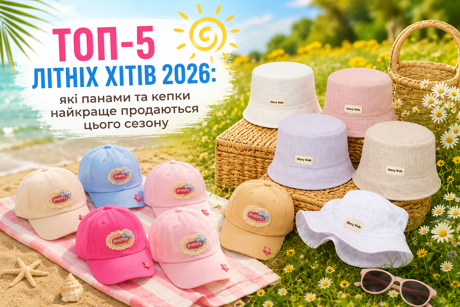 Топ-5 найкращих літніх головних уборів 2026: стильні панами, кепки та бейсболки – хіти продажів від виробника Glory Kids для вашого бізнесу